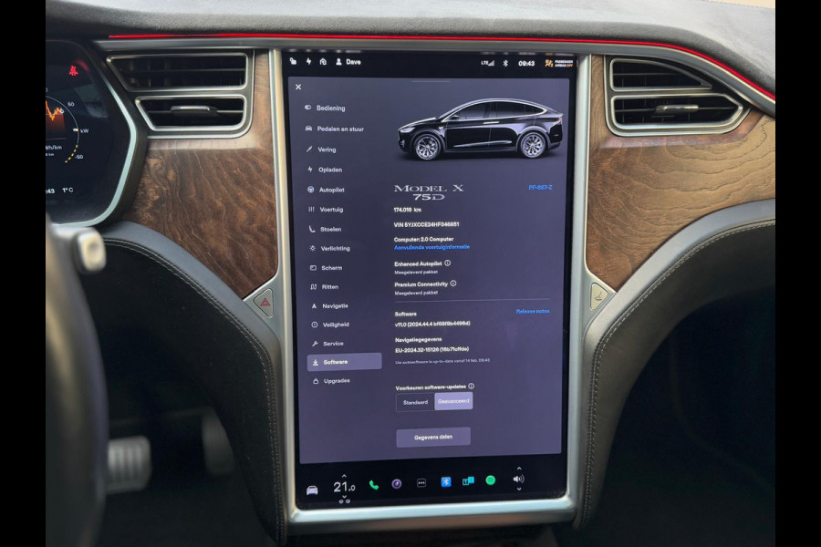 Tesla Model X 75D Base 6 persoons, lederen interieur , achteruitrijcamera, Autopilot, nl auto met nationale auto pas