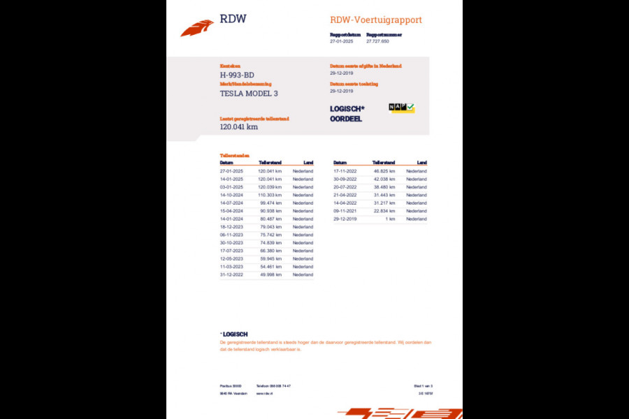 Tesla Model 3 Long Range AWD 75 kWh 88% SOH Trekhaak (1.000kg)