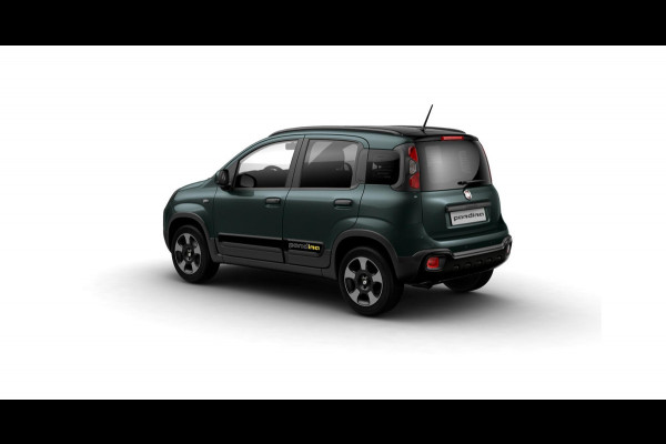 Fiat Panda Hybrid Pandina | Airco | Cruise | Priv Glass | Dakrails | 15" | PDC | Apple Carply | Forest Green