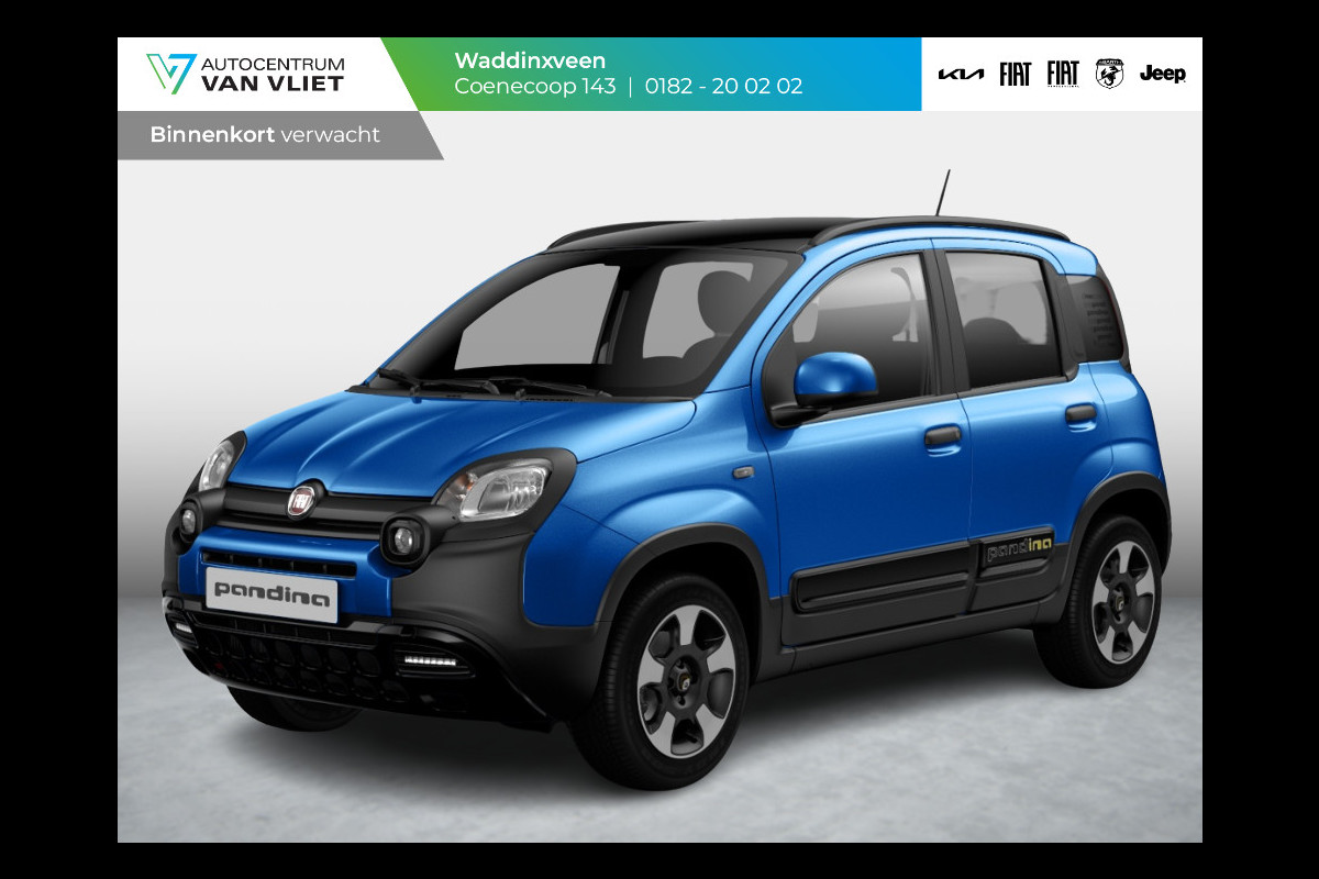 Fiat Panda Hybrid Pandina | Airco | Cruise | Priv Glass | Dakrails | 15" | PDC | Apple Carply | Blue Italia