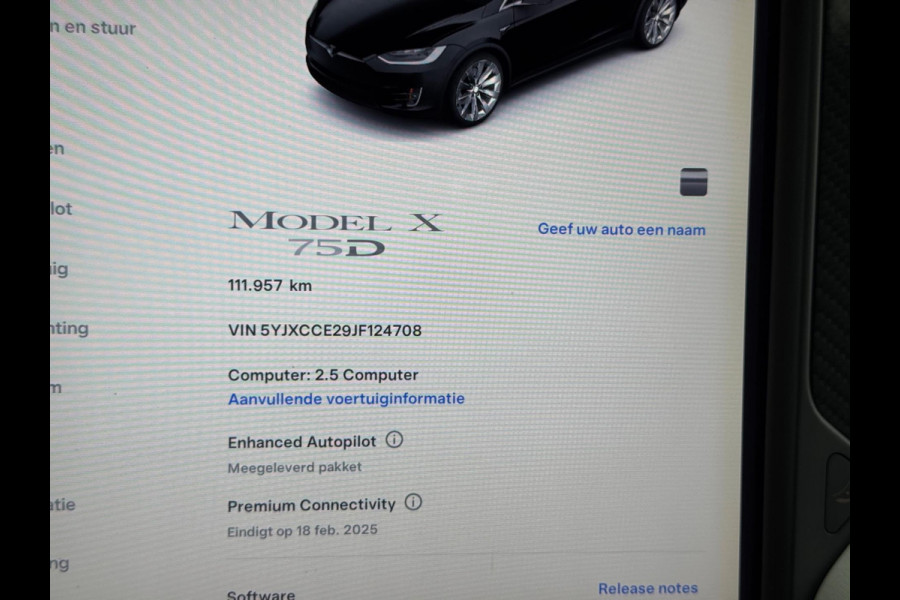 Tesla Model X 75D Base 7p. 2018 Zwart AUT NAP BTW 1e Eig!