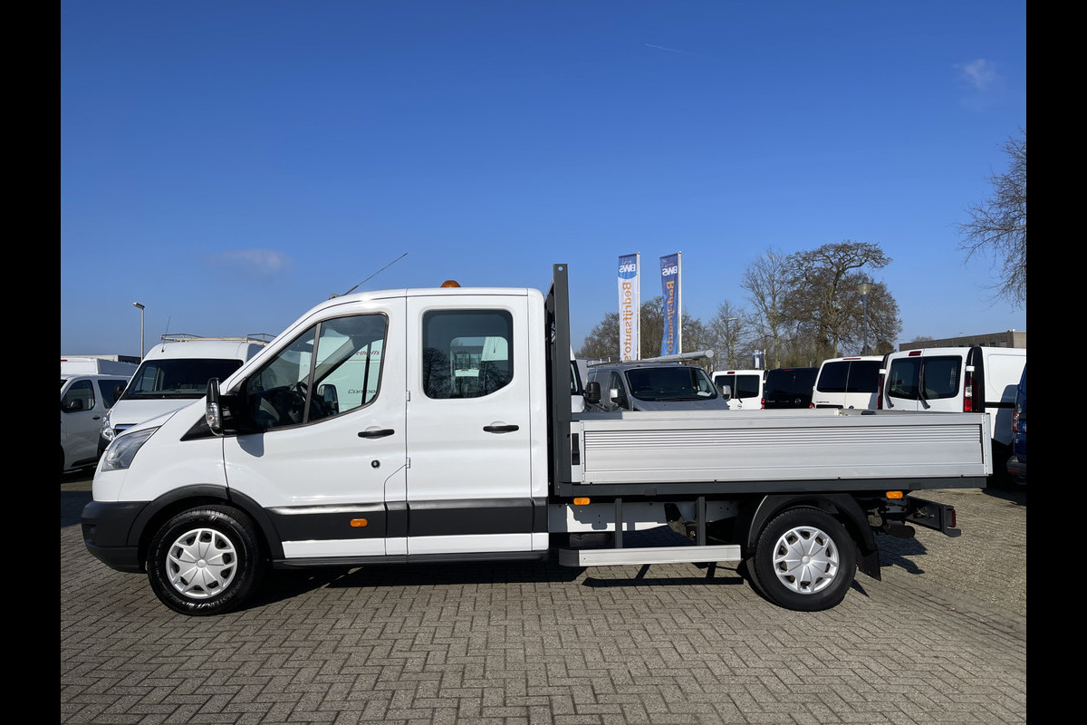 Ford Transit 350 2.0 TDCI L3H1 DC 7 persoons pickup / vaste prijs rijklaar € 18.950 ex btw / lease vanaf € / airco / cruise / open laadbak / trekhaak 2650 kg / euro 6 diesel