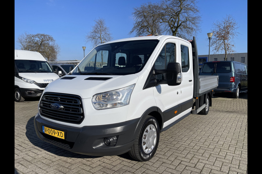 Ford Transit 350 2.0 TDCI L3H1 DC 7 persoons pickup / vaste prijs rijklaar € 18.950 ex btw / lease vanaf € / airco / cruise / open laadbak / trekhaak 2650 kg / euro 6 diesel