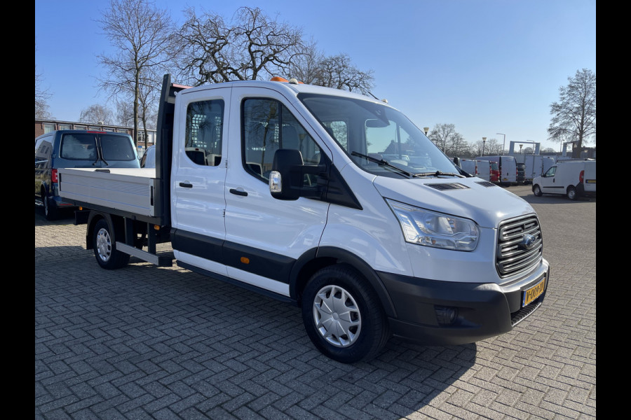 Ford Transit 350 2.0 TDCI L3H1 DC 7 persoons pickup / vaste prijs rijklaar € 18.950 ex btw / lease vanaf € / airco / cruise / open laadbak / trekhaak 2650 kg / euro 6 diesel