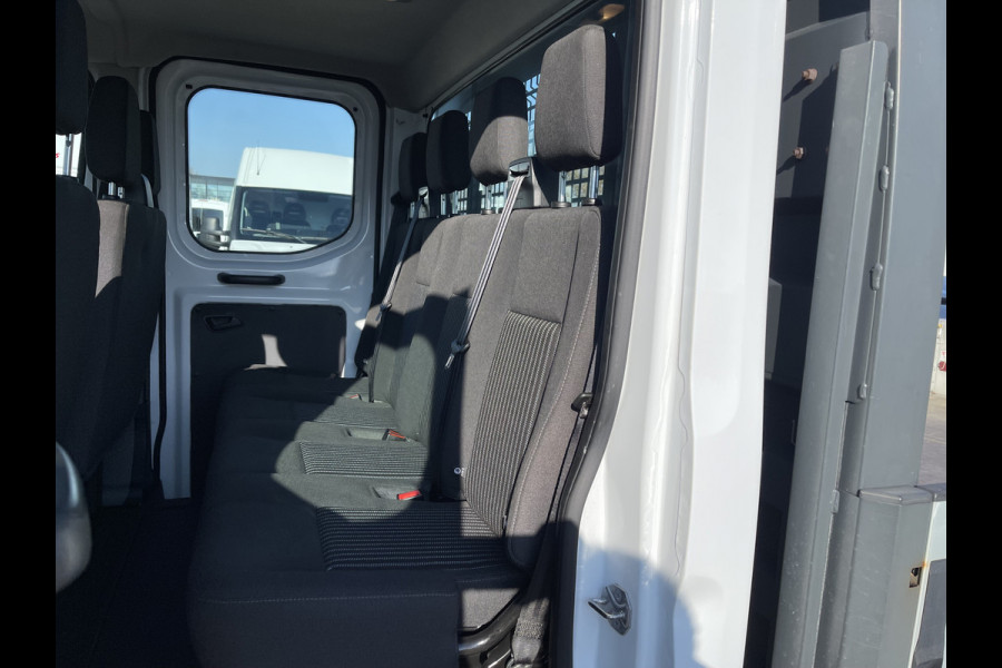 Ford Transit 350 2.0 TDCI L3H1 DC 7 persoons pickup / vaste prijs rijklaar € 18.950 ex btw / lease vanaf € / airco / cruise / open laadbak / trekhaak 2650 kg / euro 6 diesel