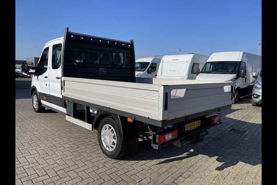 Ford Transit 350 2.0 TDCI L3H1 DC 7 persoons pickup / vaste prijs rijklaar € 18.950 ex btw / lease vanaf € / airco / cruise / open laadbak / trekhaak 2650 kg / euro 6 diesel