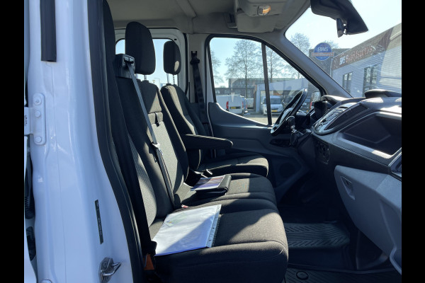 Ford Transit 350 2.0 TDCI L3H1 DC 7 persoons pickup / vaste prijs rijklaar € 18.950 ex btw / lease vanaf € / airco / cruise / open laadbak / trekhaak 2650 kg / euro 6 diesel