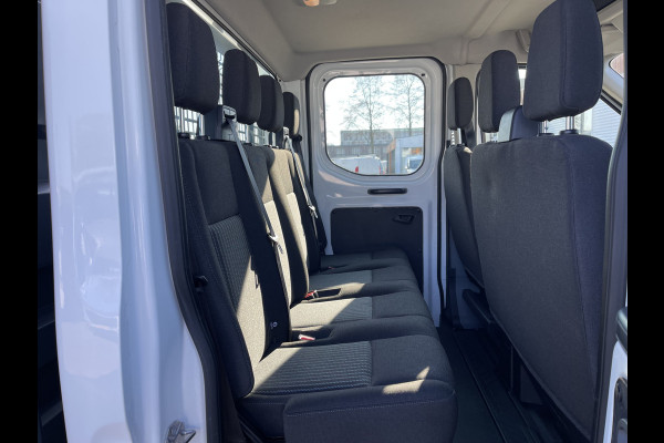 Ford Transit 350 2.0 TDCI L3H1 DC 7 persoons pickup / vaste prijs rijklaar € 18.950 ex btw / lease vanaf € / airco / cruise / open laadbak / trekhaak 2650 kg / euro 6 diesel