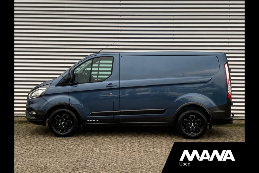 Ford Transit Custom 300 2.0 TDCI L1H1 Trail LED Airco Cruise Navi LMV Leder Camera Trekhaak Dodehoek-Detectie Sensoren LaneAssist Verwarmde-Stoel/Ru