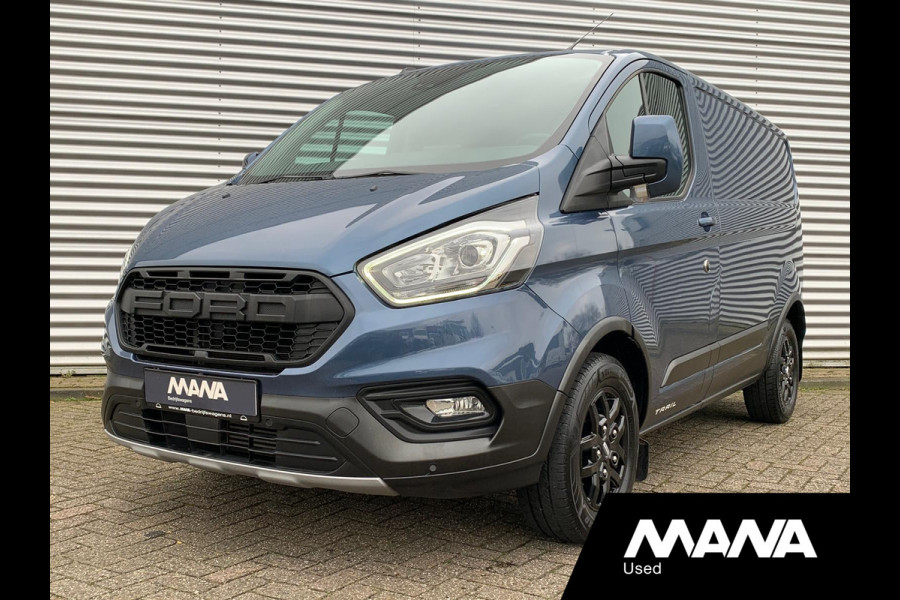 Ford Transit Custom 300 2.0 TDCI L1H1 Trail LED Airco Cruise Navi LMV Leder Camera Trekhaak Dodehoek-Detectie Sensoren LaneAssist Verwarmde-Stoel/Ru