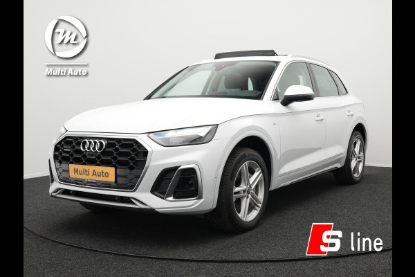 Audi Q5 55 TFSI e Quattro S-Line Plug in Hybrid PHEV | Panodak | Sportstoelen Memory | Adaptive Cruise | Trekhaak af Fabriek | Bang & Olufsen | Sound | Head Up | Apple Carplay | 360 Camera | Navigatie | Virtual | L.M. 19" |