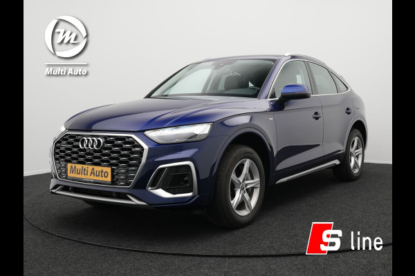 Audi Q5 Sportback 55 TFSI e Quattro S-Line Plug in Hybrid PHEV | Alcantara Sportstoelen | Trekhaak af Fabriek | Adaptive Cruise | Apple Carplay | Virtual | Navigatie | Camera | DAB | Stoelverwarming |