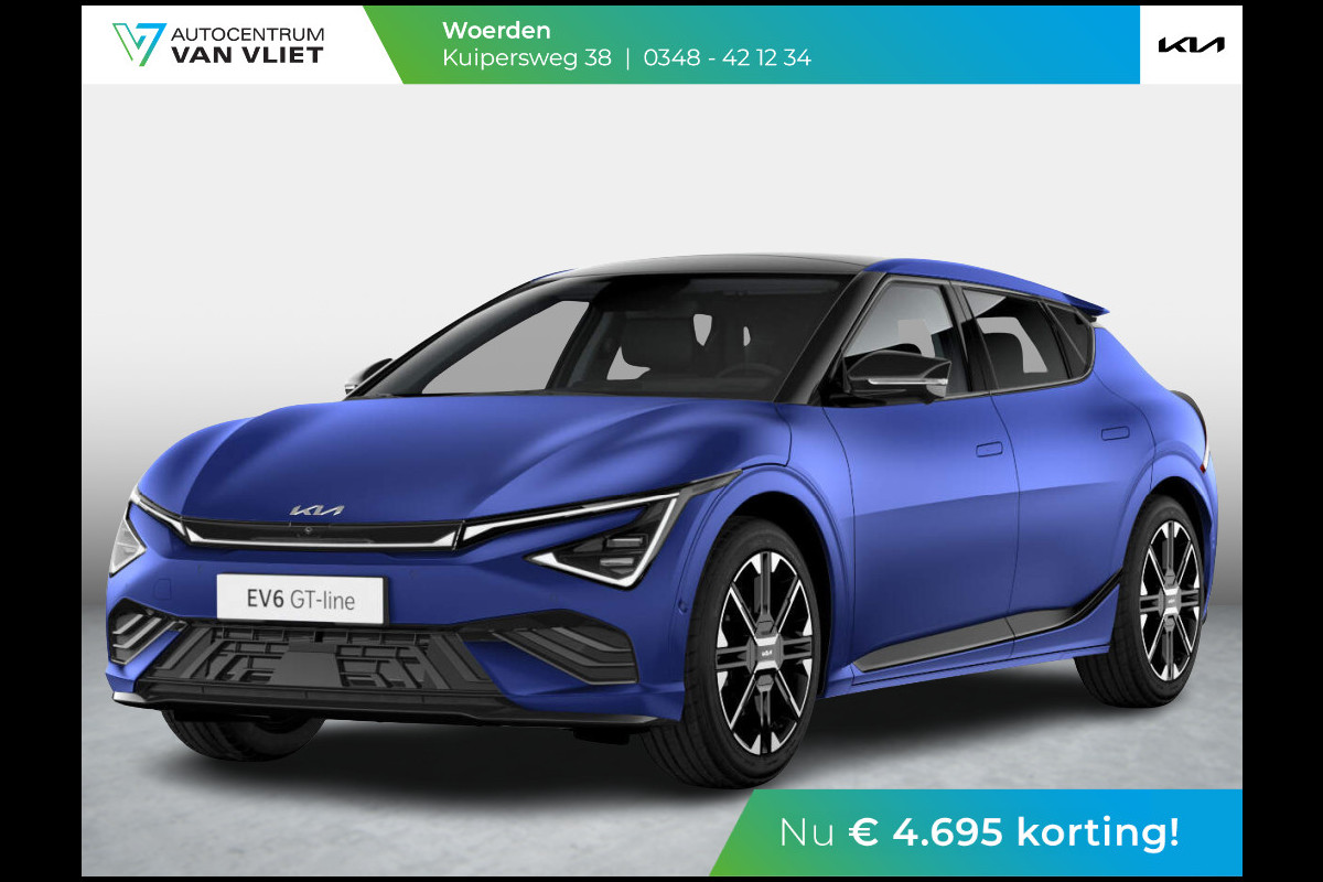 Kia Ev6 GT-Line AWD 84 kWh | Uit voorraad leverbaar | Yacht Blue Matte