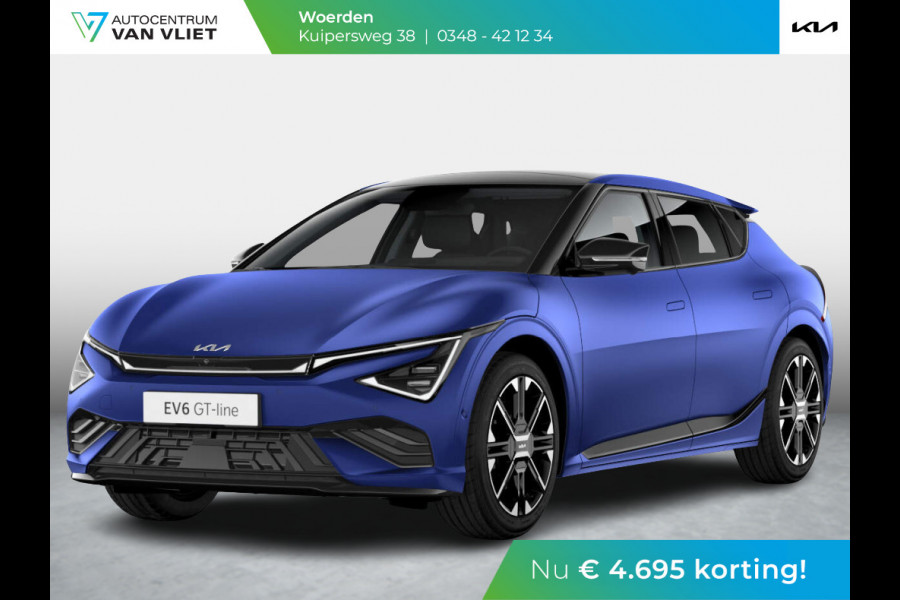 Kia Ev6 GT-Line AWD 84 kWh | Uit voorraad leverbaar | Yacht Blue Matte