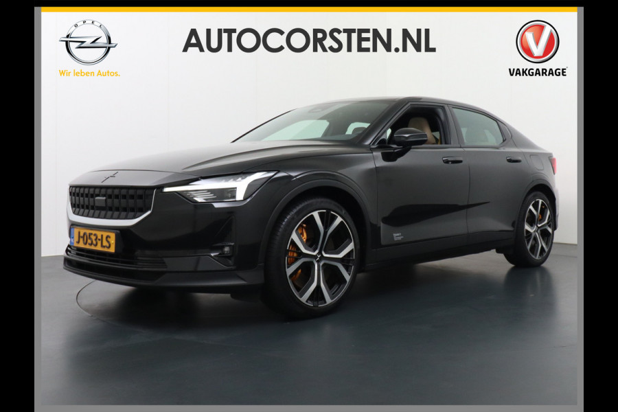 Polestar 2 78kWh 408PK Performance Pack Long Range GSM-Sleutel Harman-Kardon Dual Motor 20" Adap.Cruise Ohlins-dempers Panoramadak Elektr.S Lmv Elektr.A-klep Privacy Glas Led Audiosysteem premium Launch Edition 1e Eigenaar, Fase 3 Laden 69.400 nieuw ! 8% bijtelling.