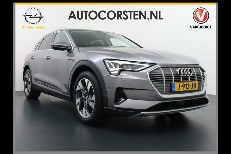 Audi e-tron e-tron 95kWh 408PK 55 Advanced Pro Line Plus Adaptive Cruise Control Quattro 95 kWh 104.000 Nieuw 20" Luchtvering Apple Android  Active-Lane-Assist Connected-Services Bordherkenning Comfort-Sleutel Akoestische zijruiten DAB WiFi Audi-Phone-box Deursluithulp Keyless PTC-Verwarming Bang&Olufsen Spoorwissel-Assist Trekhaak-voorbereid (1800kg) Automatische-NiveauRegeling Fase 3 laden