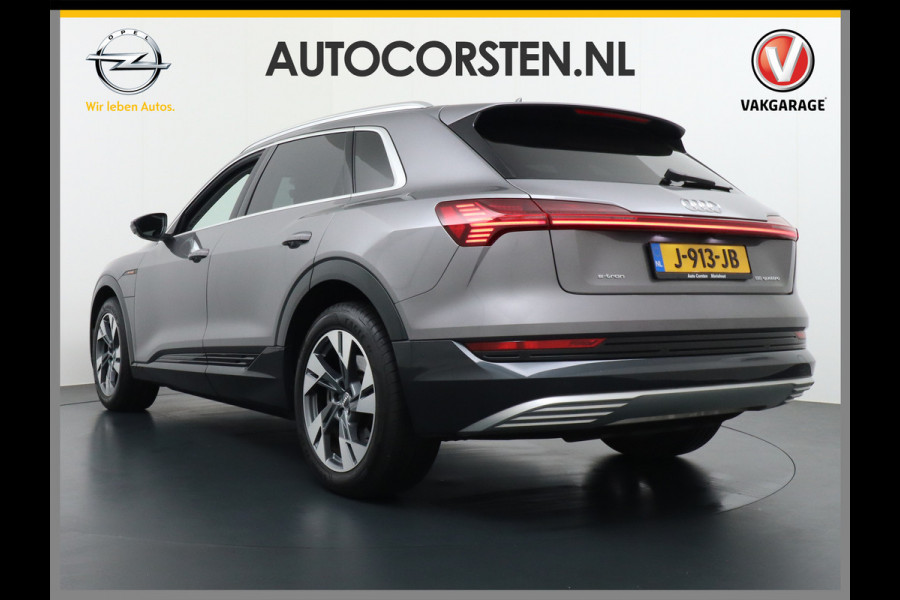 Audi e-tron e-tron 95kWh 408PK 55 Advanced Pro Line Plus Adaptive Cruise Control Quattro 95 kWh 104.000 Nieuw 20" Luchtvering Apple Android  Active-Lane-Assist Connected-Services Bordherkenning Comfort-Sleutel Akoestische zijruiten DAB WiFi Audi-Phone-box Deursluithulp Keyless PTC-Verwarming Bang&Olufsen Spoorwissel-Assist Trekhaak-voorbereid (1800kg) Automatische-NiveauRegeling Fase 3 laden