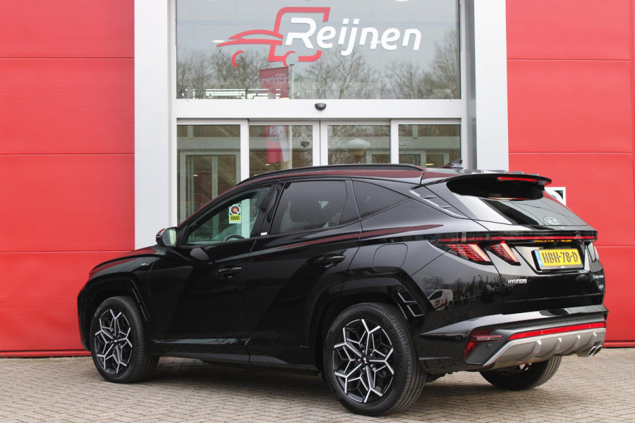 Hyundai Tucson 1.6 T-GDI 266PK PHEV N LINE 4WD | NAVIGATIE | APPLE CARPLAY/ANDROID AUTO | ADAPTIVE CRUISE CONTROL | DODEHOEK DETECTIE | STOEL/STUUR VERWARMING | CLIMATE CONTROL | FULL LED KOPLAMPEN | ACHTERUITRIJ CAMERA | ELEKTRISCH BEDIENBARE ACHTERKLEP | STUUR VERWARMING | KEYLESS ENTRY/START | 19" LICHTMETALEN VELGEN | DODEHOEK DETECTIE | PANORAMISCH SCHUIF/KANTEL DAK |