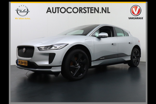 Jaguar I-PACE EV400 90kWh AUT. 400PK 696Nm AWD Leer+Verwarmd 20"lm Trekhaak Apple Carplay Android Navi Camera's LED Park-Assist PDC-a+v Keyles LED MultiMedia Bordherkenning koplampreiniging Lane-Assist App-Connect Voorwerwarming/koeling WiFi  DigiDash DAB 4WD Low Friction Launch Roll Stability Control Uitparkeer waarschuwing Vermoeidheids herkenning Orig NLse auto Accu-garantie 28-12-2027 / 160dkm Snelladen tot 104kw