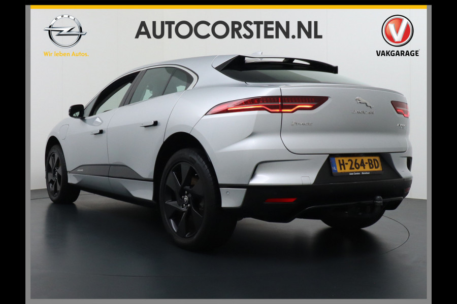 Jaguar I-PACE EV400 90kWh AUT. 400PK 696Nm AWD Leer+Verwarmd 20"lm Trekhaak Apple Carplay Android Navi Camera's LED Park-Assist PDC-a+v Keyles LED MultiMedia Bordherkenning koplampreiniging Lane-Assist App-Connect Voorwerwarming/koeling WiFi  DigiDash DAB 4WD Low Friction Launch Roll Stability Control Uitparkeer waarschuwing Vermoeidheids herkenning Orig NLse auto Accu-garantie 28-12-2027 / 160dkm Snelladen tot 104kw