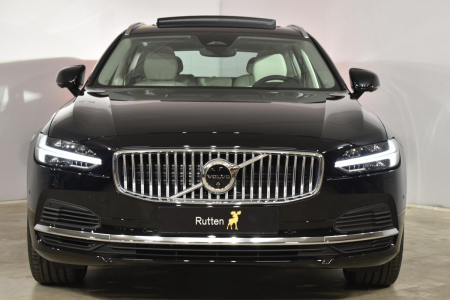 Volvo V90 T6 350PK Longe Range AWD Ultimate Bright / Luchtvering / Nappa Leder met Ventilatie / 20'' velgen / 360 camera / Head-up Display