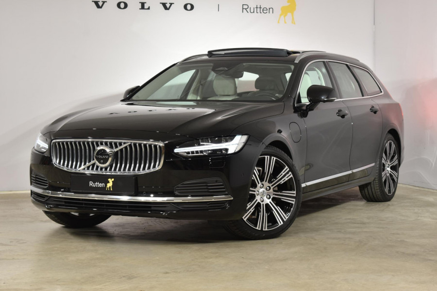 Volvo V90 T6 350PK Longe Range AWD Ultimate Bright / Luchtvering / Nappa Leder met Ventilatie / 20'' velgen / 360 camera / Head-up Display