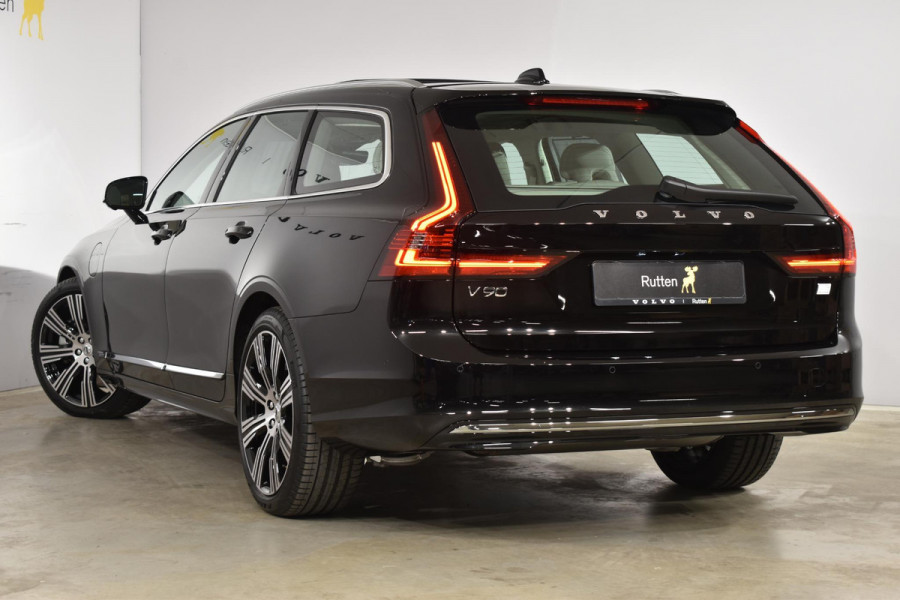 Volvo V90 T6 350PK Longe Range AWD Ultimate Bright / Luchtvering / Nappa Leder met Ventilatie / 20'' velgen / 360 camera / Head-up Display