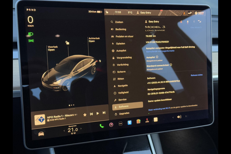 Tesla Model 3 Long Range RWD 75 kWh 1e Eigenaar,Autopilot,Panodak,Leder,Camera,Adaptive Cruise,Lmv,NL Auto,N.A.P,APK tot 12-2025