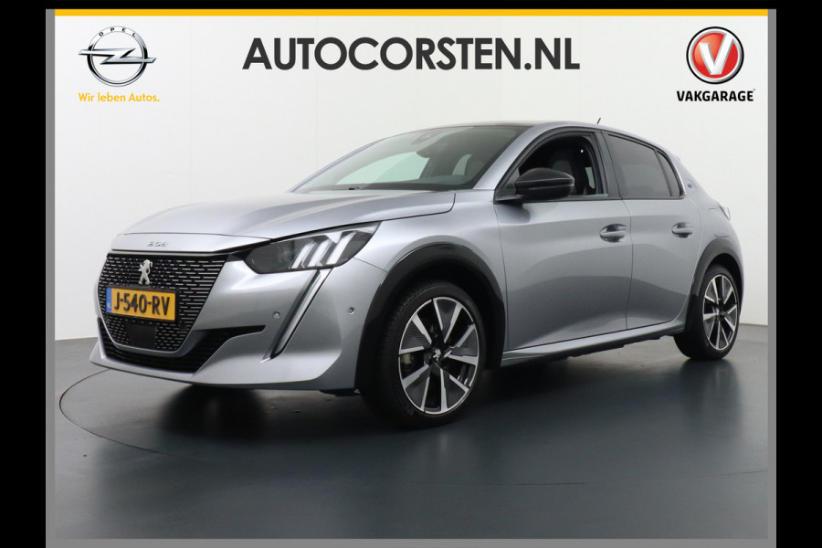 Peugeot e-208 EV GT-line 350 50kWh Panoramadak Apple Carplay Android Auto Adaptieve Cruise Stoelverwarming Camera Keyless Pdc Led DAB+ Lmv 17" Dodehoekdetectie 1/2 Leder Verkeersbord detectie 1e Eigenaar 40.000 nieuw!