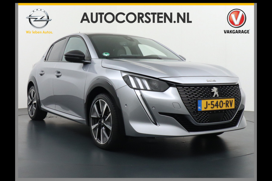 Peugeot e-208 EV GT-line 350 50kWh Panoramadak Apple Carplay Android Auto Adaptieve Cruise Stoelverwarming Camera Keyless Pdc Led DAB+ Lmv 17" Dodehoekdetectie 1/2 Leder Verkeersbord detectie 1e Eigenaar 40.000 nieuw!