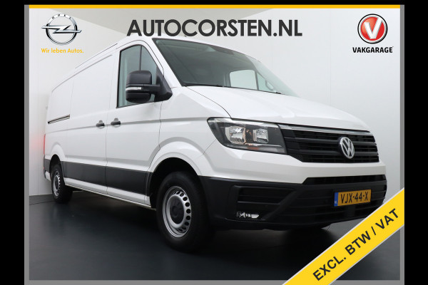 Volkswagen Crafter 35 2.0 TDI L3H2 Highline 3-Persoons Trekhaak Navi Cruise Control DAB+ Camera Licht-Regensensor Pdc Voorruitverwarming Betonplexvloer Schuifdeur 1e Eigenaar, 2.500KG Trekgewicht, Euro 6