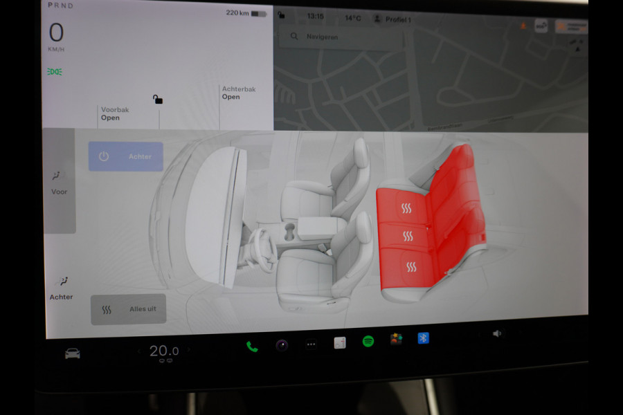 Tesla Model 3 Performance 513pk  0-100kmh in 3,4 sec! Lmv 20" FSD-3 computer AutoPilot Carbon-Spoiler Premium-HiFi Pano.dak Camera Leer Adapti Navi full map LED-a+v Comfortstoelen ACC DAB Voorverwarmen interieur via App Keyless via Telefoonsleutel One-Pedal-Drive 4WD Rode Remklauwen Carbon-Spoiler Premium Audio Veel grip door 4WD vierwielaandrijving.  Origineel Nederlandse auto! Nieuwprijs €65.680 Accu garantie tot 27-12-2027