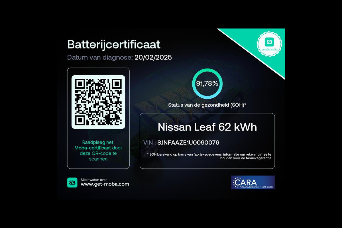 Nissan Leaf E+ Tekna 62 kWh 92% SOH Batterij Certificaat LEER BOSE CARPLAY 1e EIGENAAR Rijklaarprijs!