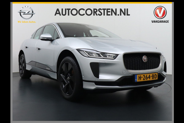 Jaguar I-PACE EV400 90kWh AUT. 400PK 696Nm AWD Leer+Verwarmd 20"lm Trekhaak Apple Carplay Android Navi Camera's LED Park-Assist PDC-a+v Keyles LED MultiMedia Bordherkenning koplampreiniging Lane-Assist App-Connect Voorwerwarming/koeling WiFi  DigiDash DAB 4WD Low Friction Launch Roll Stability Control Uitparkeer waarschuwing Vermoeidheids herkenning Orig NLse auto Accu-garantie 28-12-2027 / 160dkm Snelladen tot 104kw