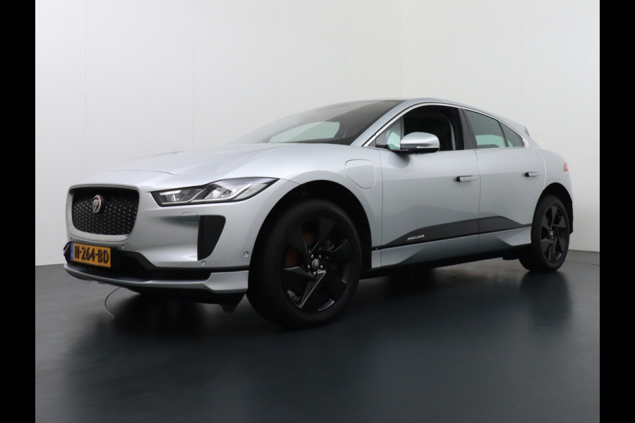 Jaguar I-PACE EV400 90kWh AUT. 400PK 696Nm AWD Leer+Verwarmd 20"lm Trekhaak Apple Carplay Android Navi Camera's LED Park-Assist PDC-a+v Keyles LED MultiMedia Bordherkenning koplampreiniging Lane-Assist App-Connect Voorwerwarming/koeling WiFi  DigiDash DAB 4WD Low Friction Launch Roll Stability Control Uitparkeer waarschuwing Vermoeidheids herkenning Orig NLse auto Accu-garantie 28-12-2027 / 160dkm Snelladen tot 104kw