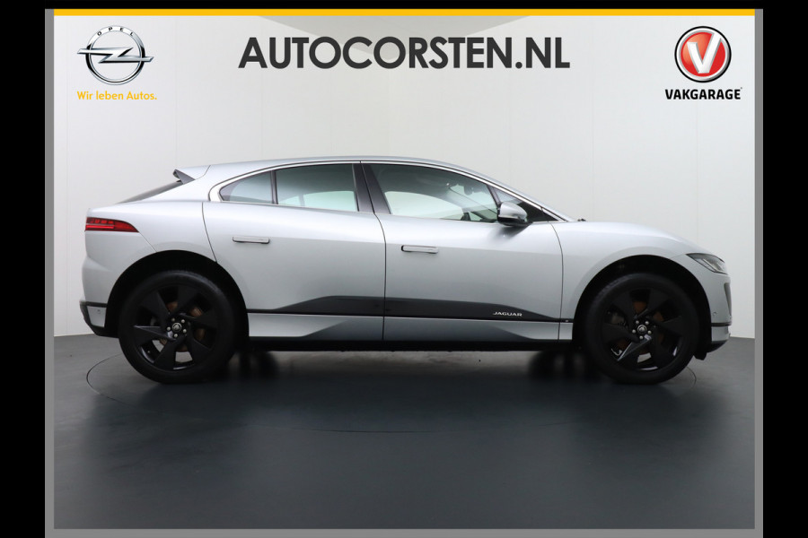 Jaguar I-PACE EV400 90kWh AUT. 400PK 696Nm AWD Leer+Verwarmd 20"lm Trekhaak Apple Carplay Android Navi Camera's LED Park-Assist PDC-a+v Keyles LED MultiMedia Bordherkenning koplampreiniging Lane-Assist App-Connect Voorwerwarming/koeling WiFi  DigiDash DAB 4WD Low Friction Launch Roll Stability Control Uitparkeer waarschuwing Vermoeidheids herkenning Orig NLse auto Accu-garantie 28-12-2027 / 160dkm Snelladen tot 104kw