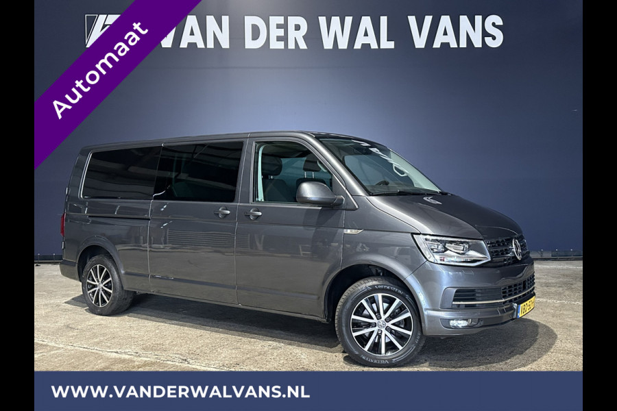 Volkswagen Transporter 2.0 TDI 150pk Automaat L2H1 Dubbele cabine Highline Euro6 Airco | 2x Zijdeur | Camera | Navigatie LED, LM velgen, Cruisecontrol, Trekhaak, Parkeersensoren, 5-Zits, Verwarmde voorruit