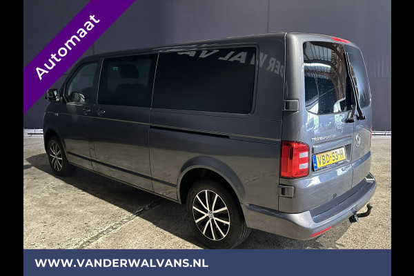 Volkswagen Transporter 2.0 TDI 150pk Automaat L2H1 Dubbele cabine Highline Euro6 Airco | 2x Zijdeur | Camera | Navigatie LED, LM velgen, Cruisecontrol, Trekhaak, Parkeersensoren, 5-Zits, Verwarmde voorruit