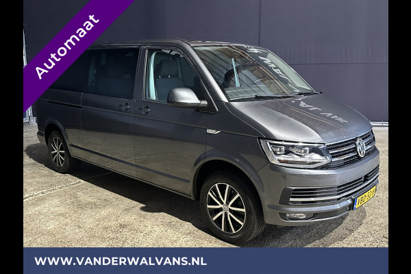 Volkswagen Transporter 2.0 TDI 150pk Automaat L2H1 Dubbele cabine Highline Euro6 Airco | 2x Zijdeur | Camera | Navigatie LED, LM velgen, Cruisecontrol, Trekhaak, Parkeersensoren, 5-Zits, Verwarmde voorruit