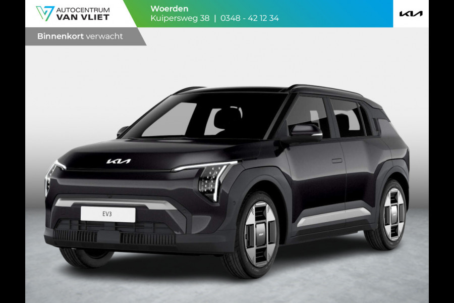 Kia EV3 Plus Advanced 81.4 kWh | Levering Juni | 600km Rijbereik | Navi | 19" | Adapt. Cruise | Clima | Schuif/Kanteldak | Stoel&Stuurverw. | Priv Glass | BSM | Harman Kardon | Private Lease € 616,- Actie !