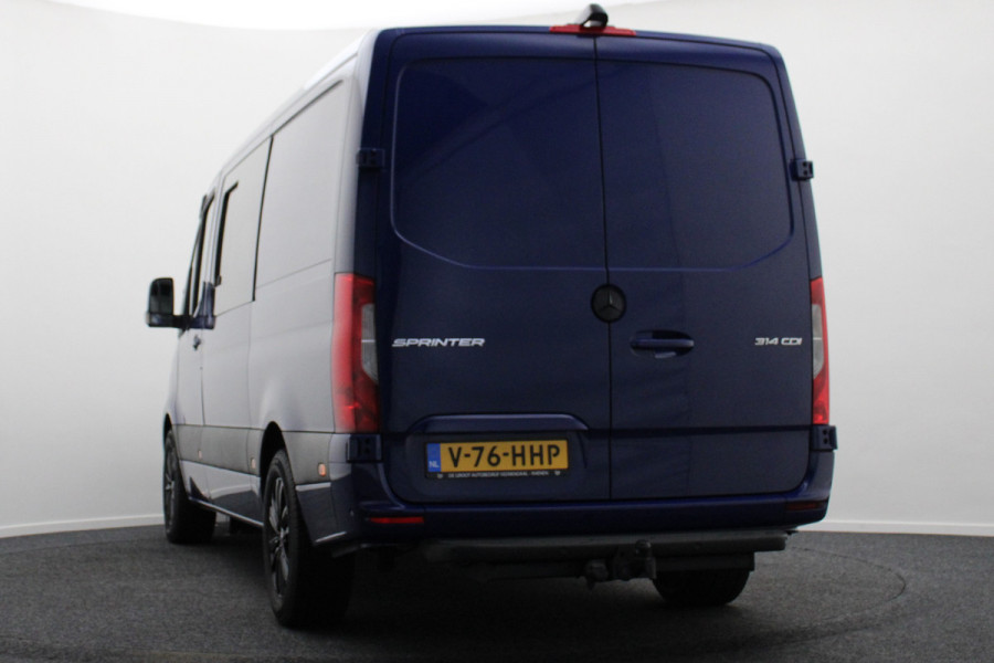 Mercedes-Benz Sprinter 314 CDI Aut. L2H1 DC 6-zits Leer, Camera, Apple Carplay, Standkachel, Cruise, Airco, Trekhaak, 18''