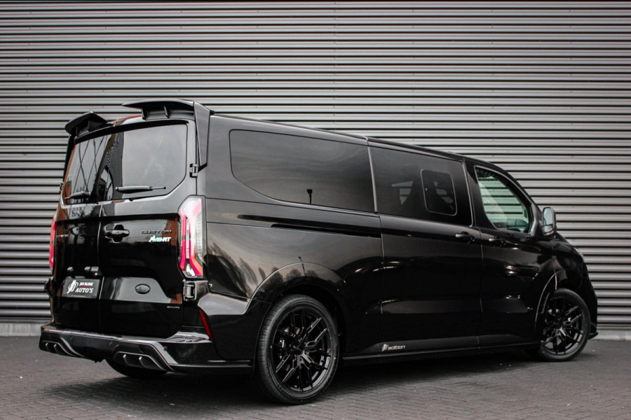 Ford Transit Custom 320 2.0 TDCI L2H1 MS- RT DC AWD DUBBEL CABINE BPM VRIJ / KUIPSTOELEN / DIRECT RIJDEN / NAVIGATIE / FULL BLACK