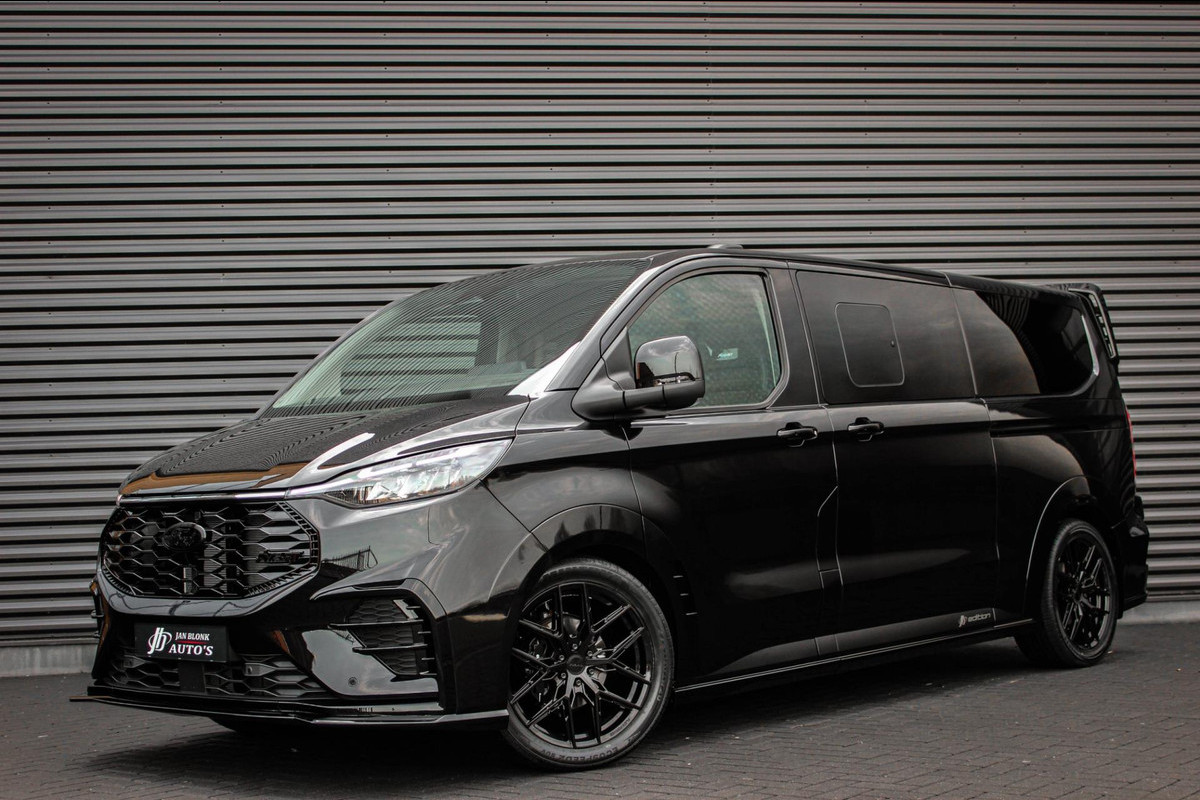 Ford Transit Custom 320 2.0 TDCI L2H1 MS- RT DC AWD DUBBEL CABINE BPM VRIJ / KUIPSTOELEN / DIRECT RIJDEN / NAVIGATIE / FULL BLACK