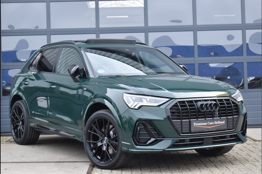 Audi Q3 45 TFSI e 245 Pk S-Line Goodwood Green Pano Navi Leder Matrix Trekhaak 20 Inch