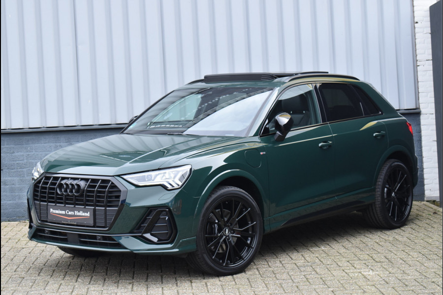 Audi Q3 45 TFSI e 245 Pk S-Line Goodwood Green Pano Navi Leder Matrix Trekhaak 20 Inch