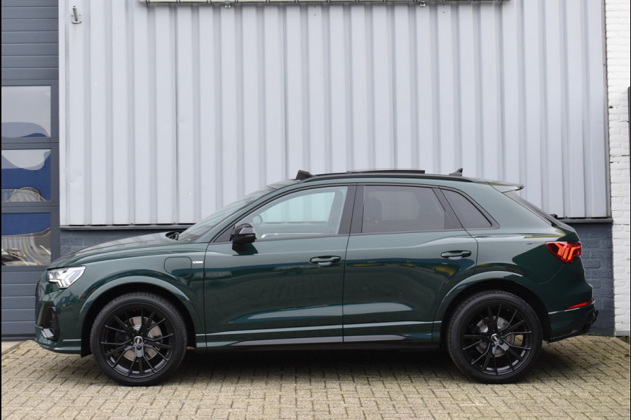 Audi Q3 45 TFSI e 245 Pk S-Line Goodwood Green Pano Navi Leder Matrix Trekhaak 20 Inch