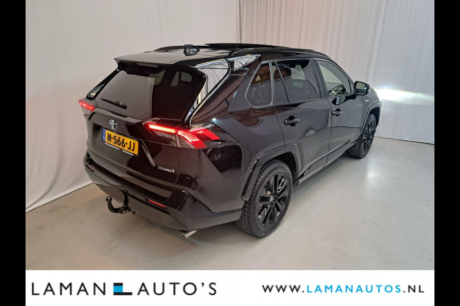 Toyota RAV4 2.5 Hybrid 218pk Black Edition | Panorama JBL CarPlay Halfleder ECC Nav 19" LMV ACC 360 Camera BSM Trekhaak | Hybrid Voorschoten