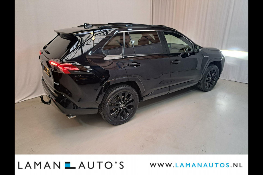 Toyota RAV4 2.5 Hybrid 218pk Black Edition | Panorama JBL CarPlay Halfleder ECC Nav 19" LMV ACC 360 Camera BSM Trekhaak | Hybrid Voorschoten