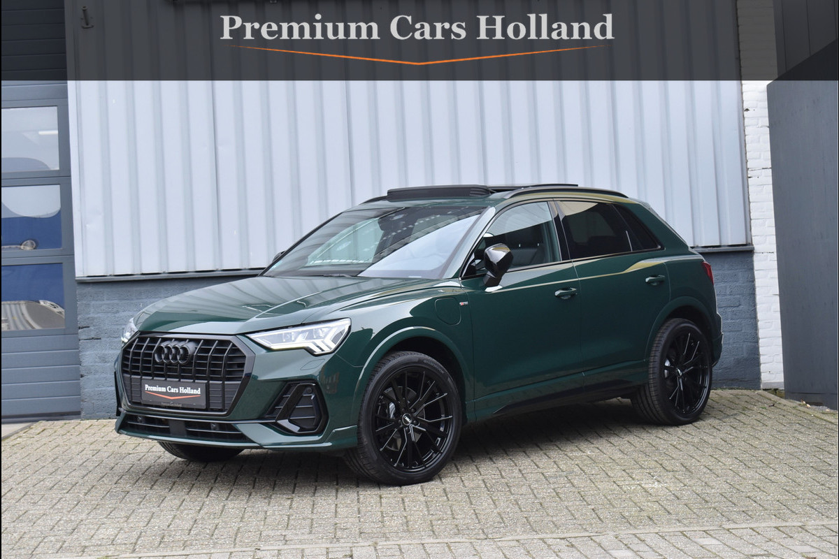 Audi Q3 45 TFSI e 245 Pk S-Line Goodwood Green Pano Navi Leder Matrix Trekhaak 20 Inch