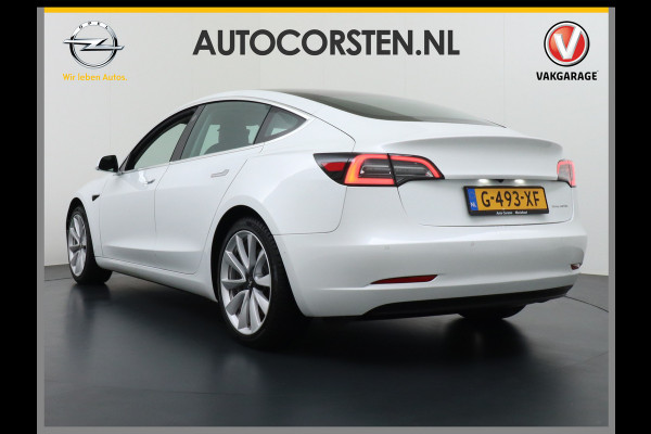 Tesla Model 3 Long Range 75kWh AWD 463PK Lmv 19" Full-Self-Driving-Computer 3 Telefoon-Sleutel Premium Audio 4wd AutoPilot Panoramadak Camera' Stoel en achterbank verwarming Keyless Electr.Stoelen+Memory+Easy-Entry WiFi Origineel Nederlandse auto Grootste accu, 3-Fase laden. Accu garantie tot 20-12-2028 / 192.000km